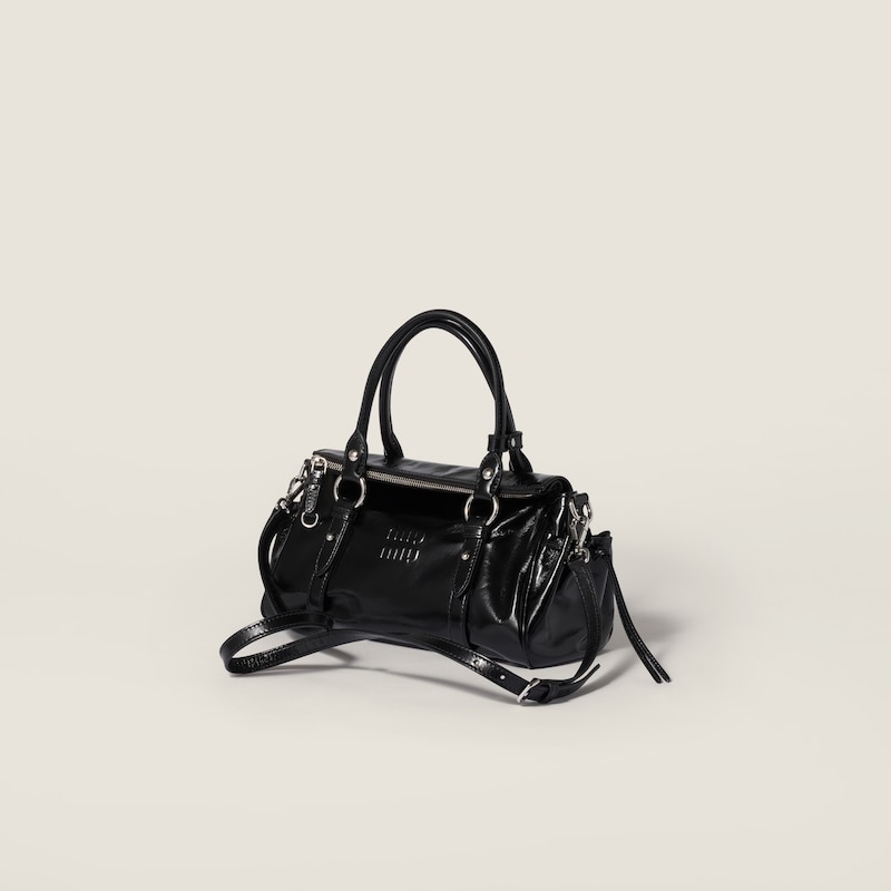 Glossy leather handbag