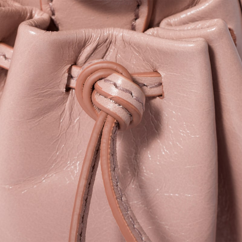 Glossy leather handbag