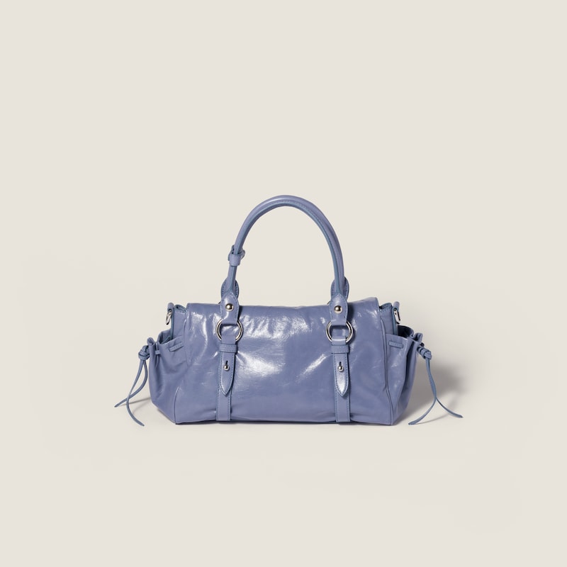 Glossy leather handbag