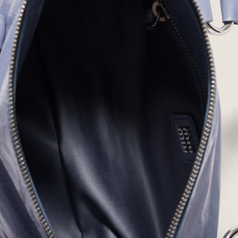 Glossy leather handbag