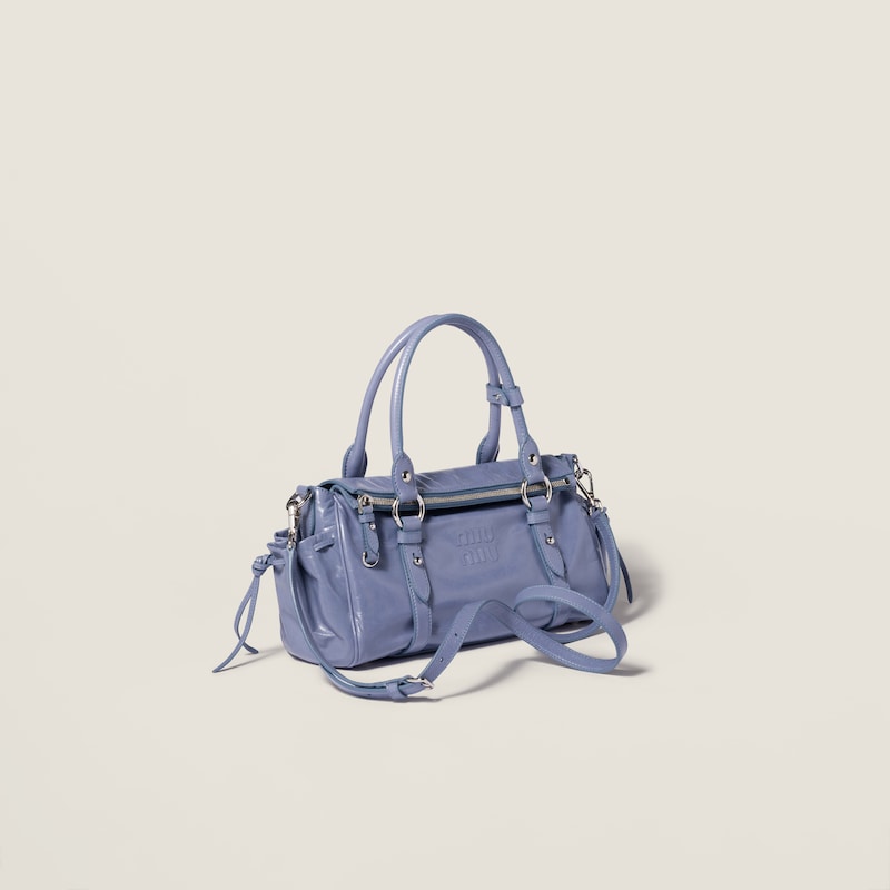 Glossy leather handbag