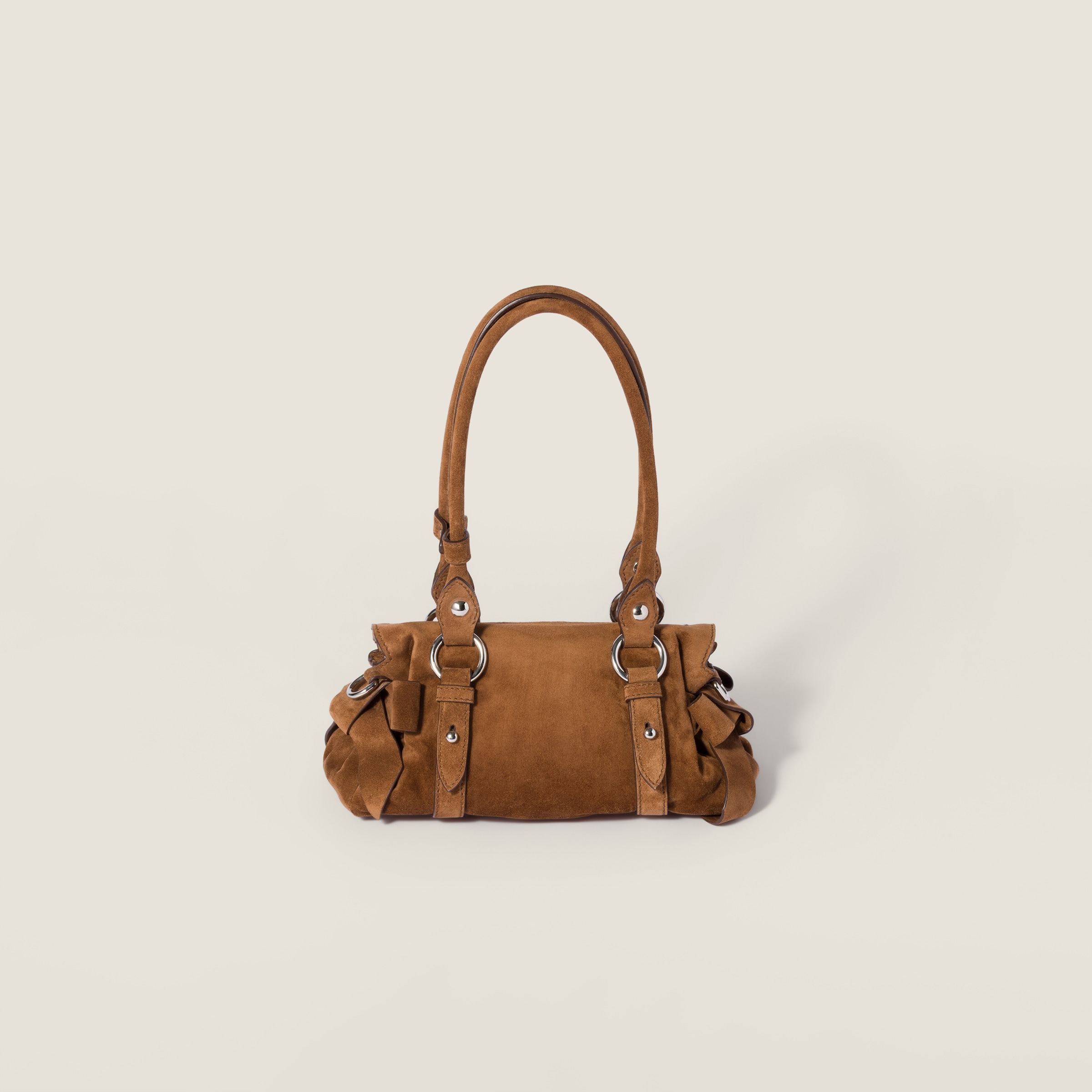 Cocoa Brown Suede Handbag | Miu Miu - United States