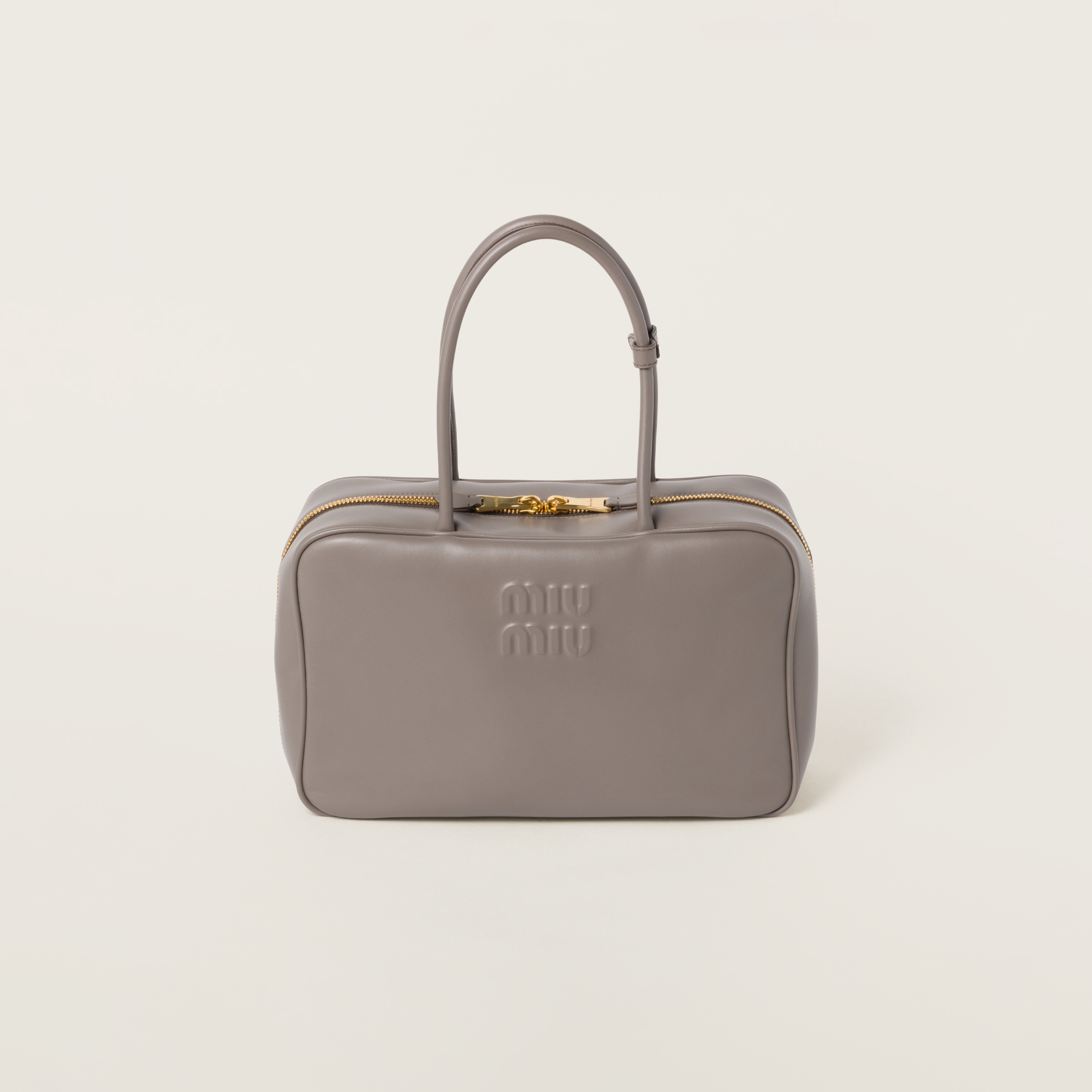 【高い素材】 グレー Miu Miu | バッグ ボー レザー バッグ