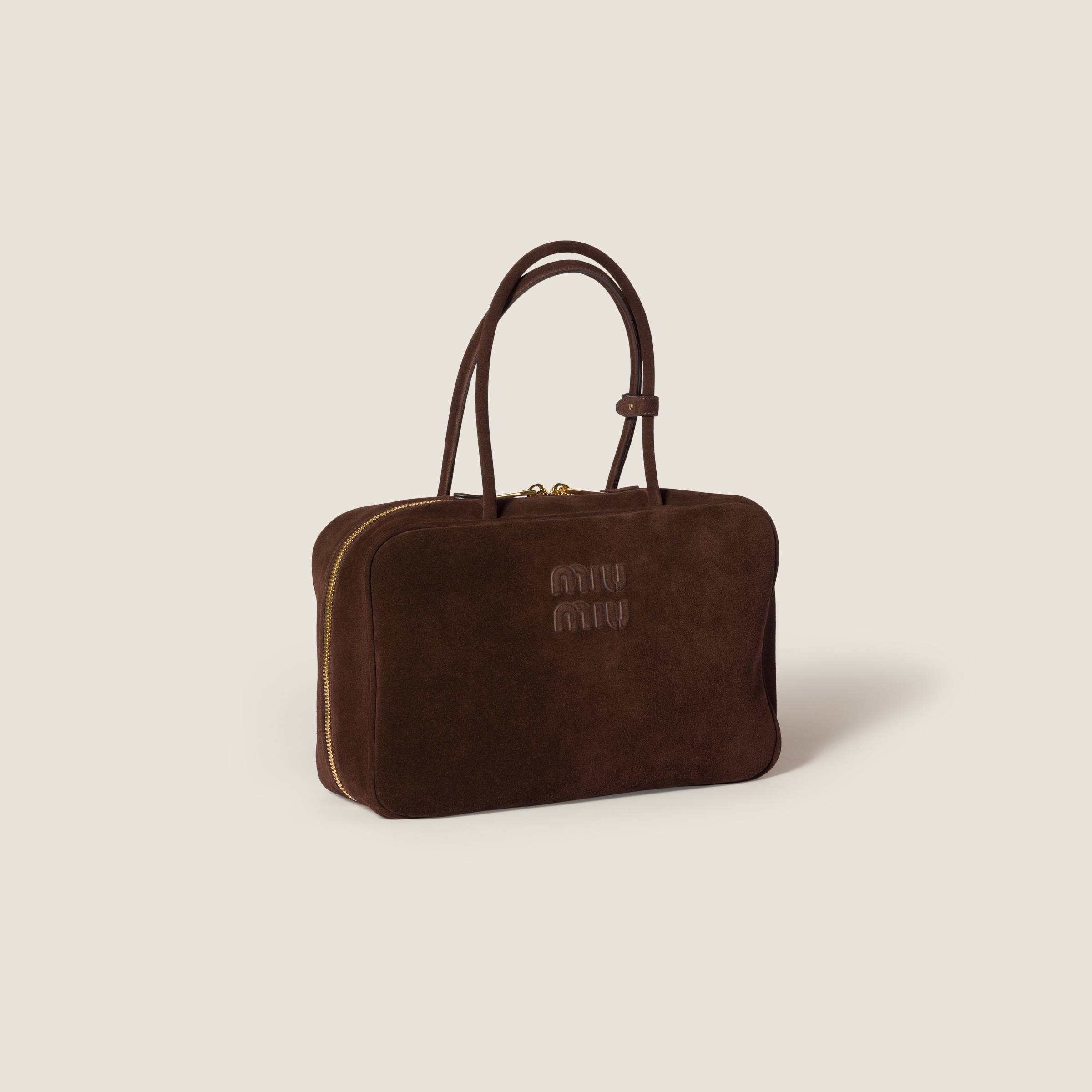 Miu Miu Suede Beau Bag In Brown