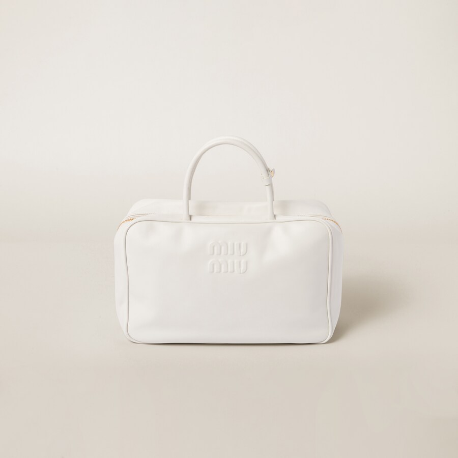 MIUMIU 26S POUCH BAG 15 IN WHITE CALFSKIN GOLD HARDWARE