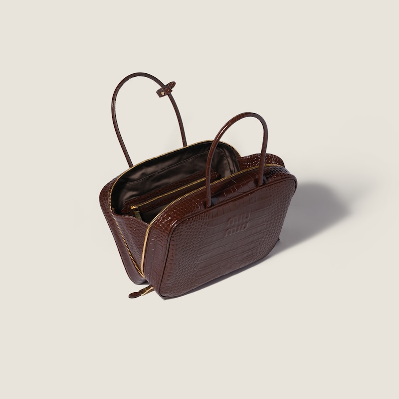 Beau bag in Crocodile embossed leather