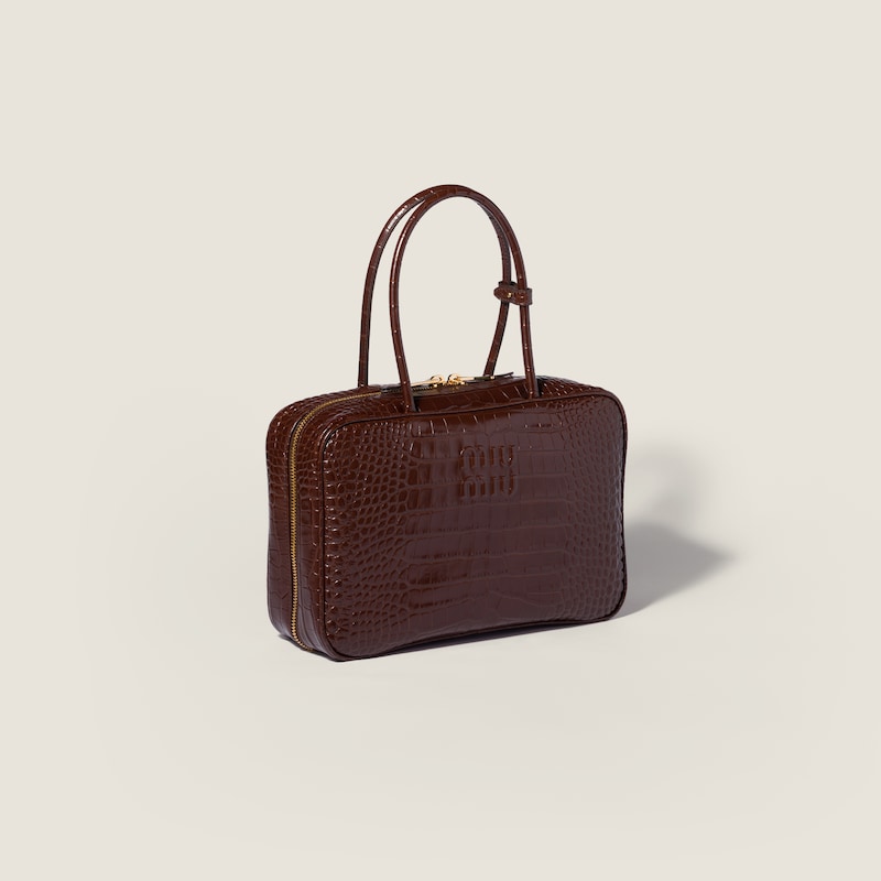 Beau bag in Crocodile embossed leather