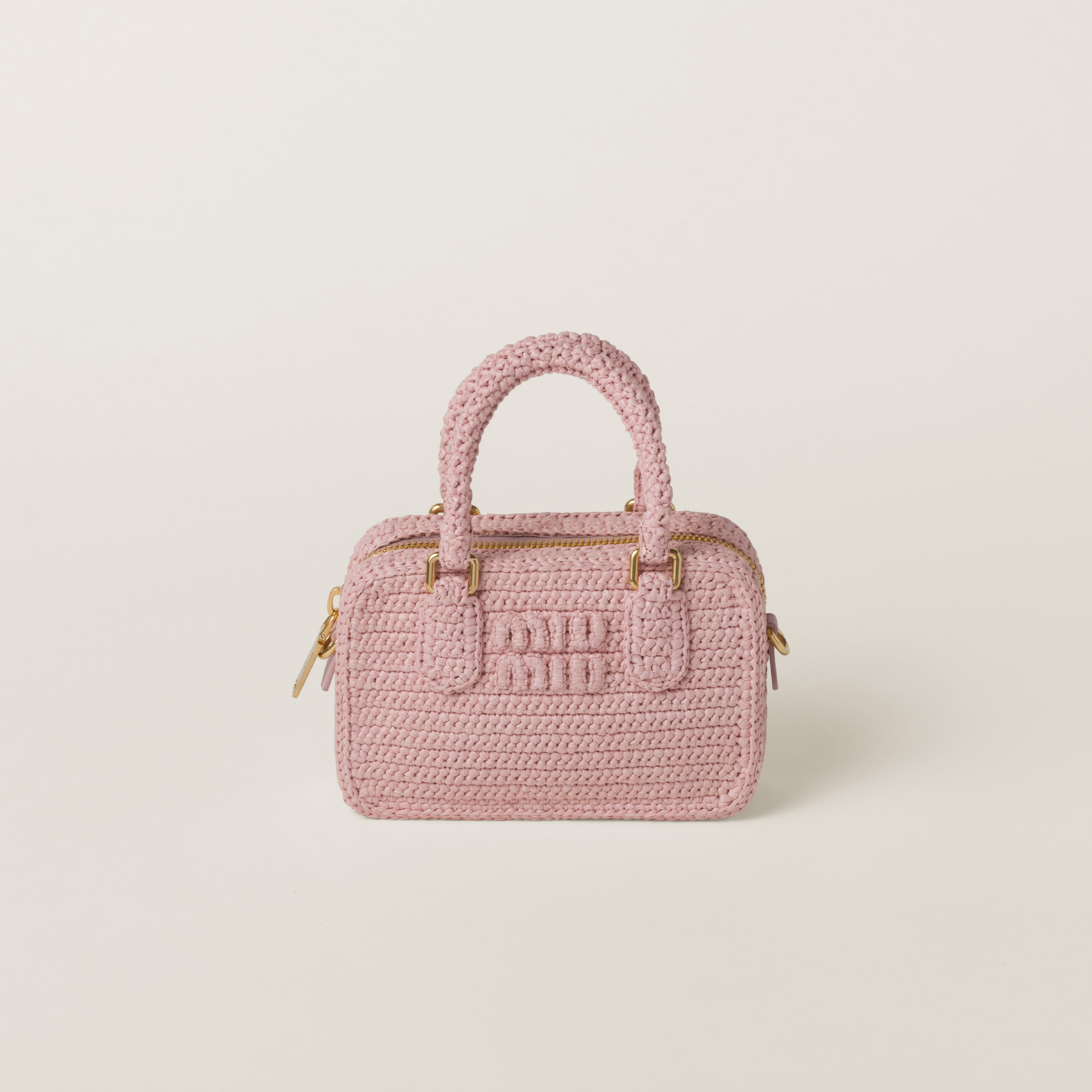 Miu Miu Crochet Top-handle Bag In Alabaster Pink | ModeSens