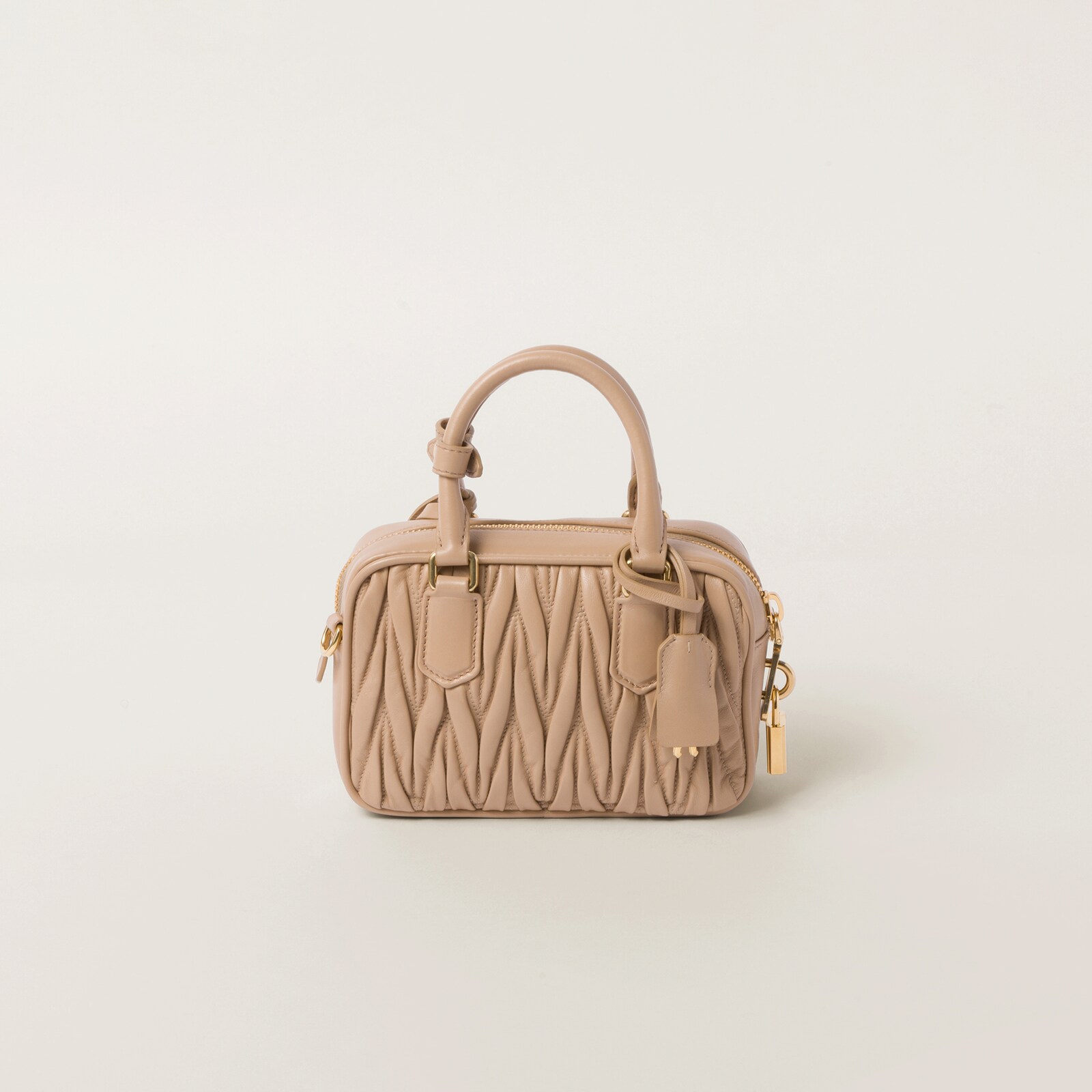 ARCADIE MATELASSÉ BAG 27 BEIGE IN CALFSKIN GOLD HARDWARE main image 0