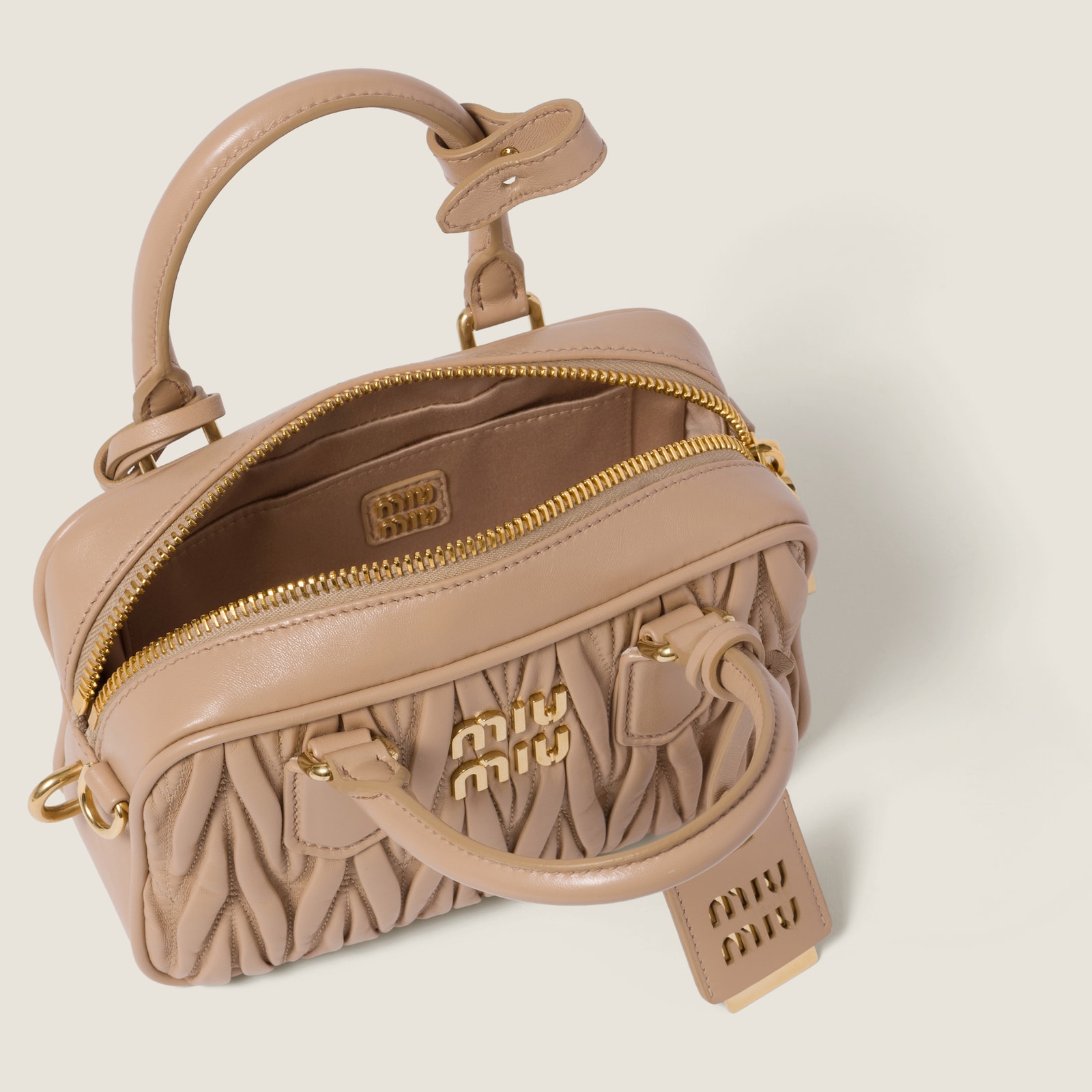 ARCADIE MATELASSÉ BAG 22 BEIGE IN CALFSKIN