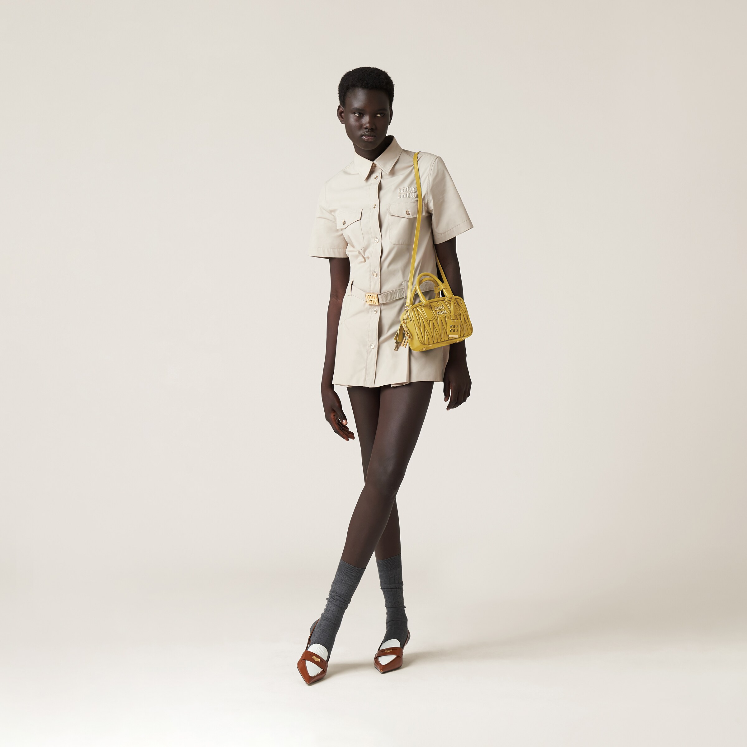 Pineapple Arcadie Matelassé Nappa Leather Bag | Miu Miu