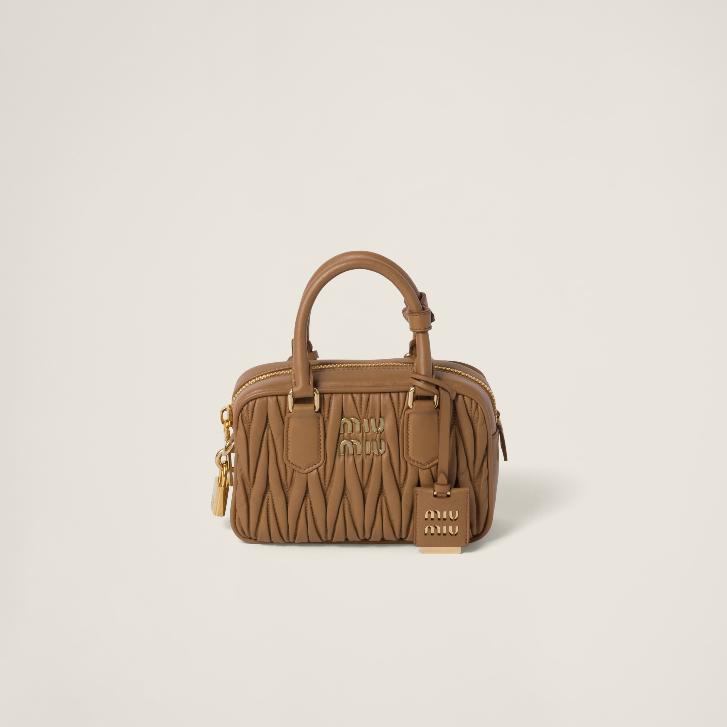 Black Arcadie Matelassé Nappa Leather Bag | Miu Miu