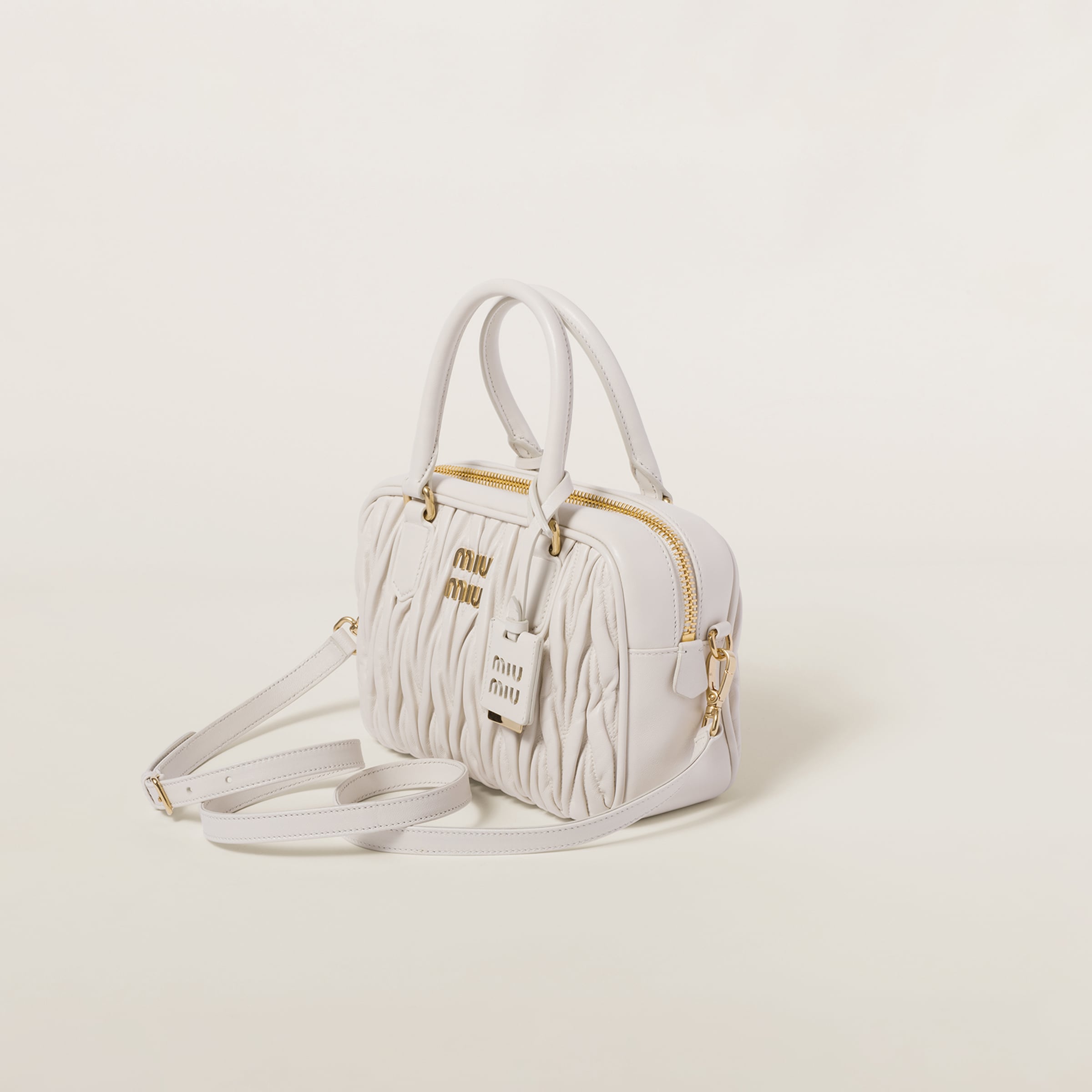 ホワイト マテラッセレザー トップハンドルバッグ | Miu Miu