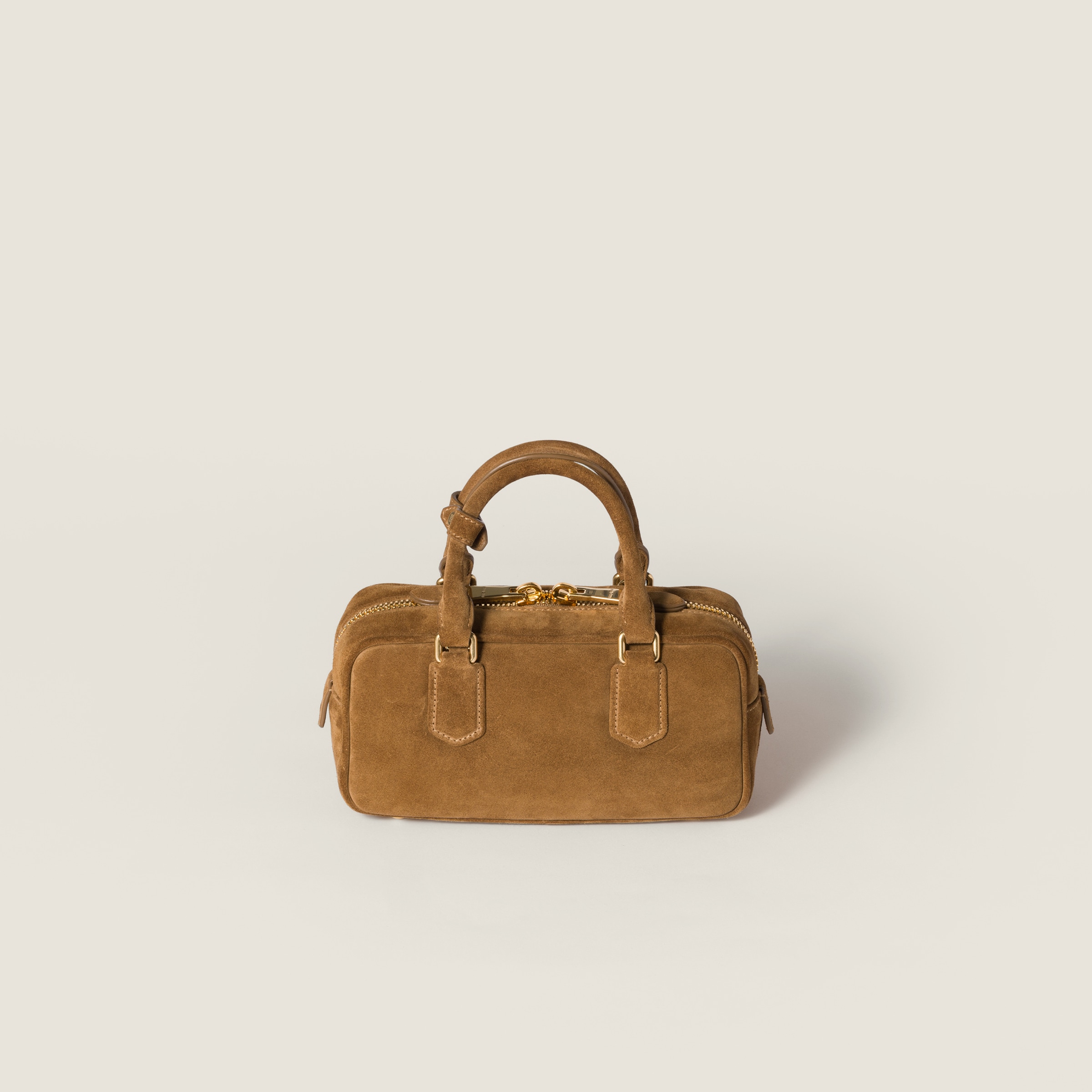 Miu Miu Arcadie Padded Suede Top-handle Bag In Green