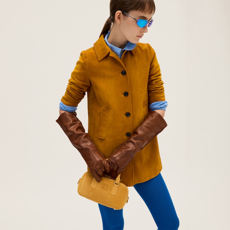 حقيبة توب هاندل Arcadie مبطنة من الجلد السويدي