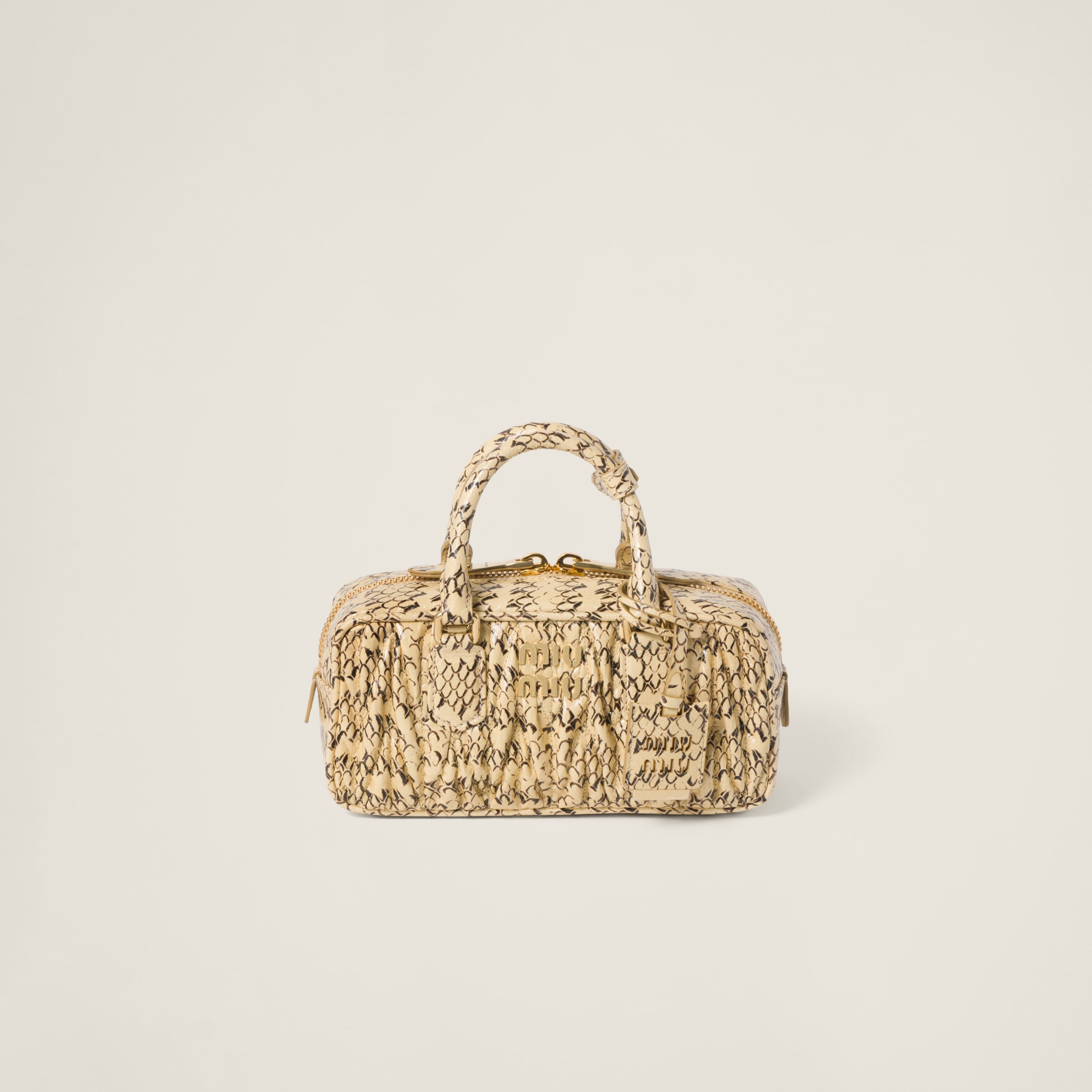 Miumiu Arcadie Ayers Snakeskin Bag In Waxy White