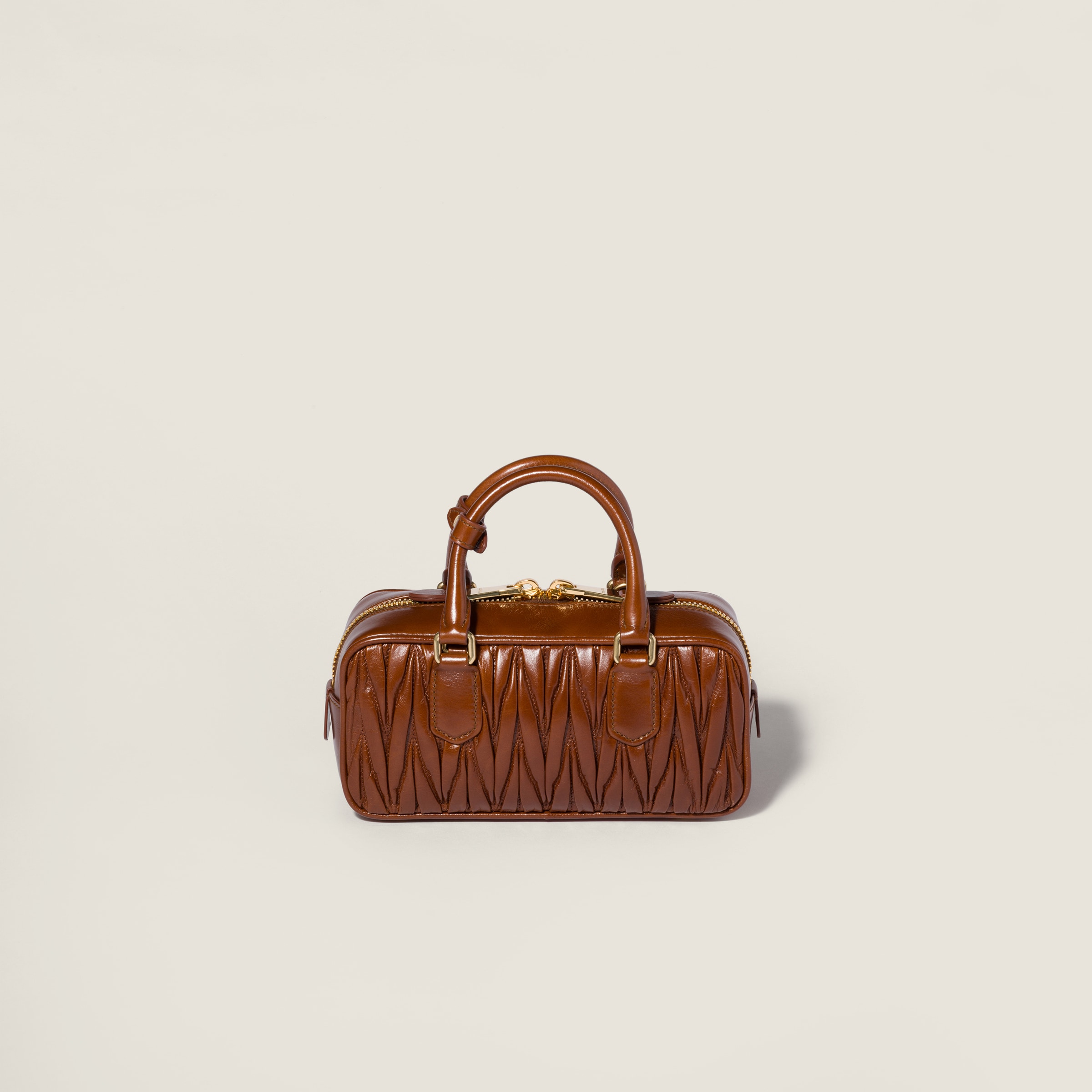 Palisander Arcadie Shiny Matelassé Leather Bag | Miu Miu