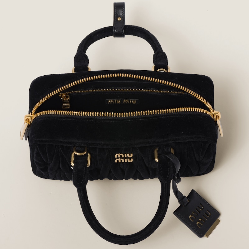 Arcadie Matelassé velvet bag