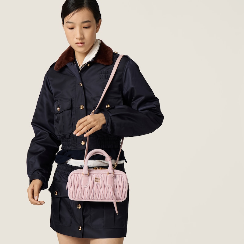 Arcadie Matelassé velvet bag