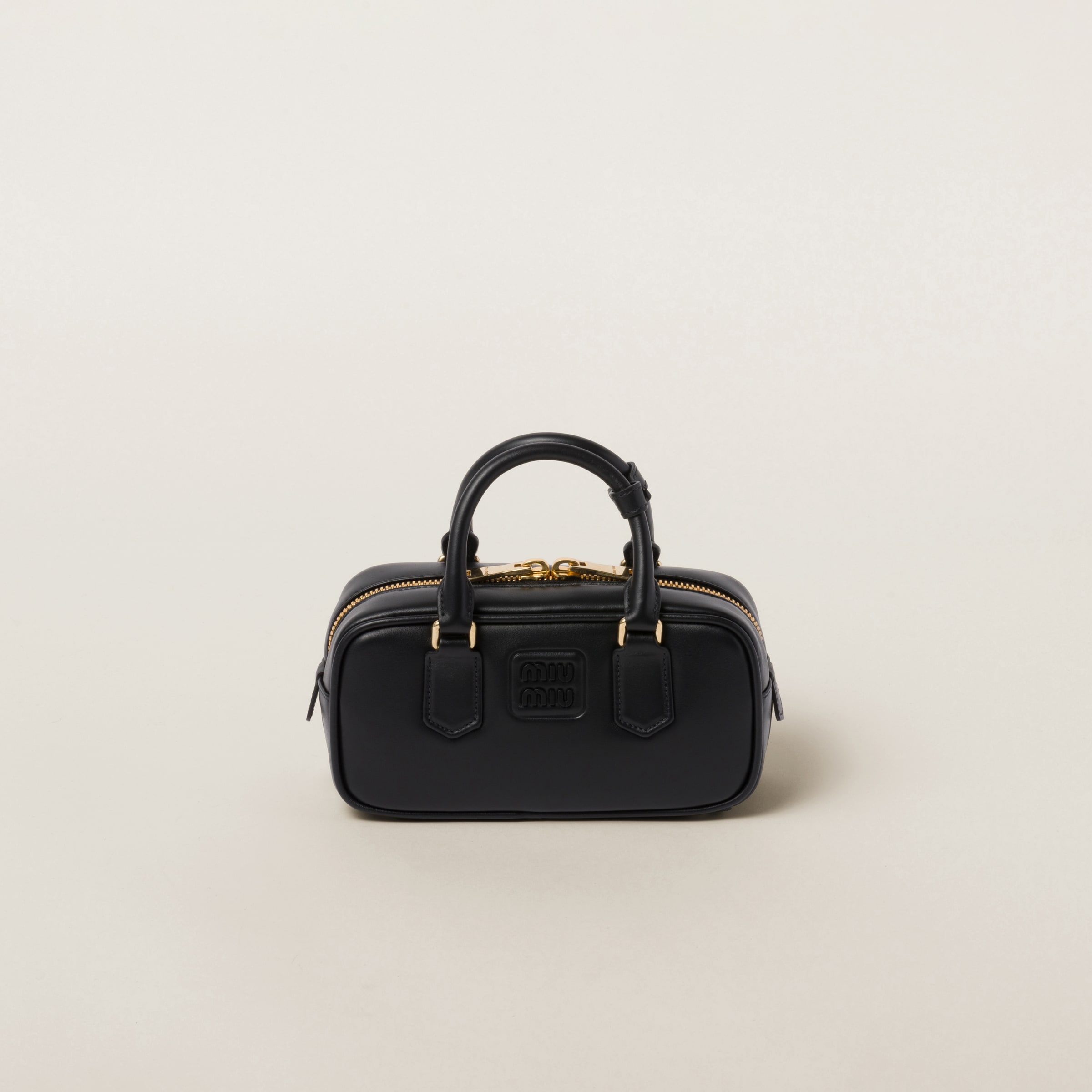 Miu Miu Arcadie Leather Bag In Black