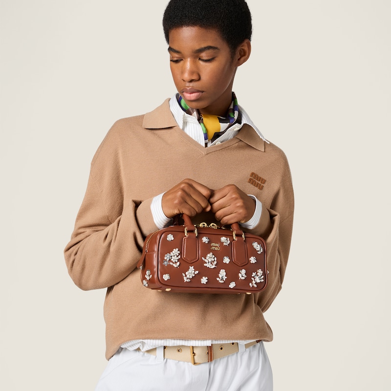 Arcadie embroidered nappa leather bag