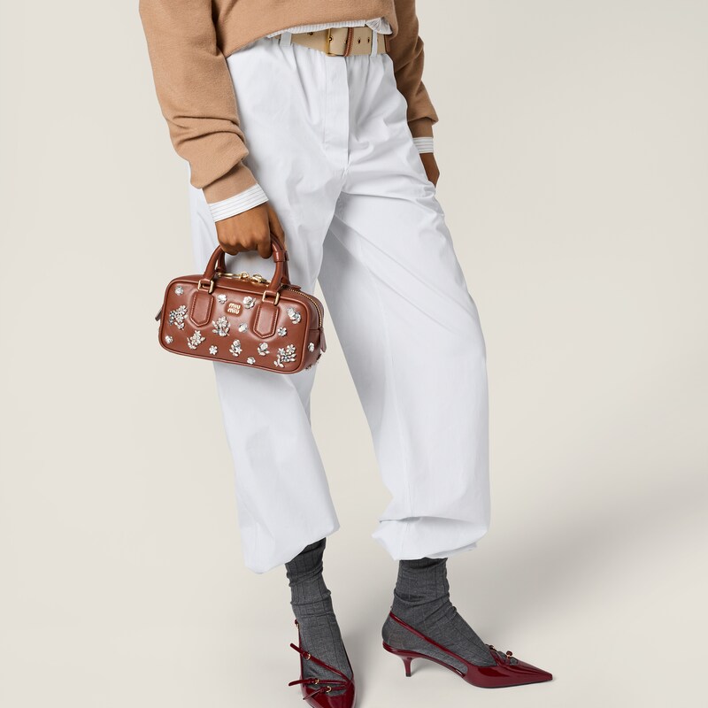 Arcadie embroidered nappa leather bag