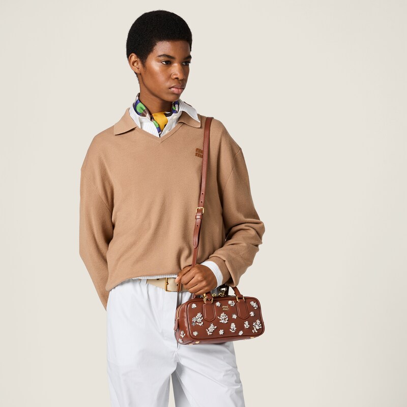 Arcadie embroidered nappa leather bag