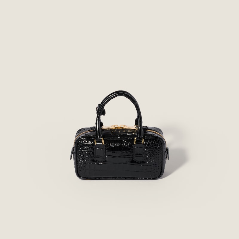 Borsa Arcadie in pelle goffrata motivo coccodrillo