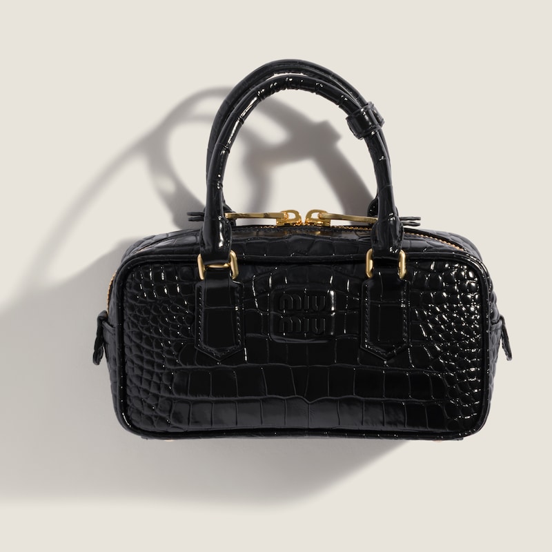 Borsa Arcadie in pelle goffrata motivo coccodrillo
