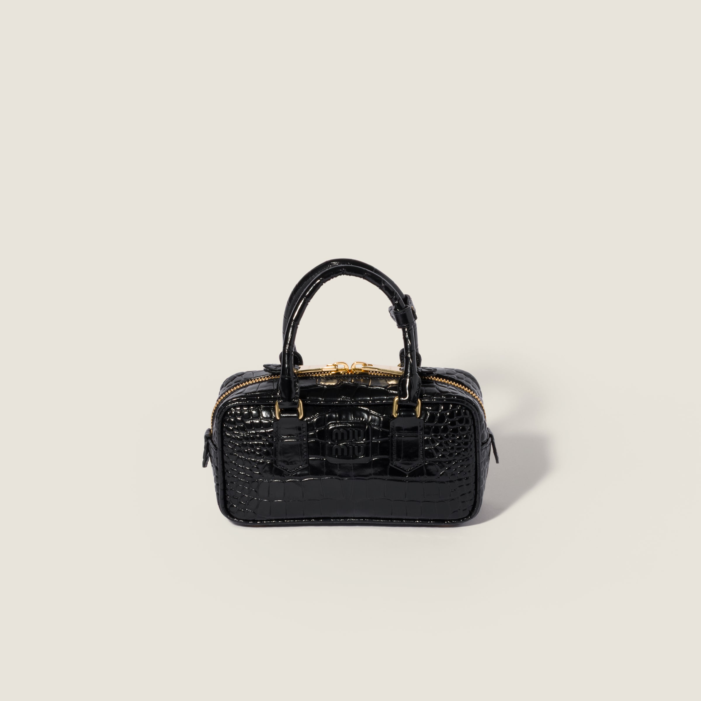 Arcadie crocodile embossed calfskin bag by Miu Miu