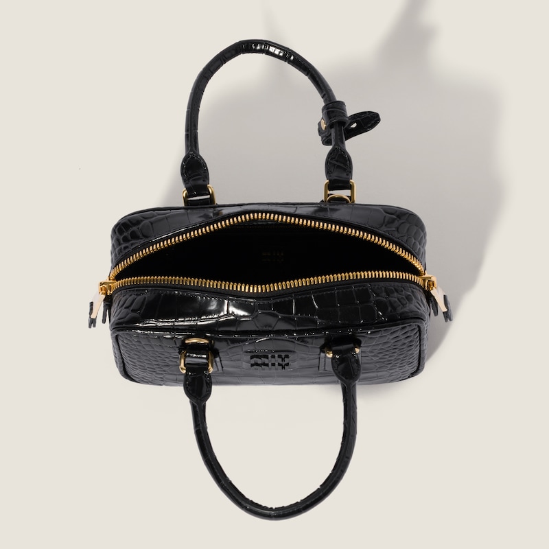 Borsa Arcadie in pelle goffrata motivo coccodrillo
