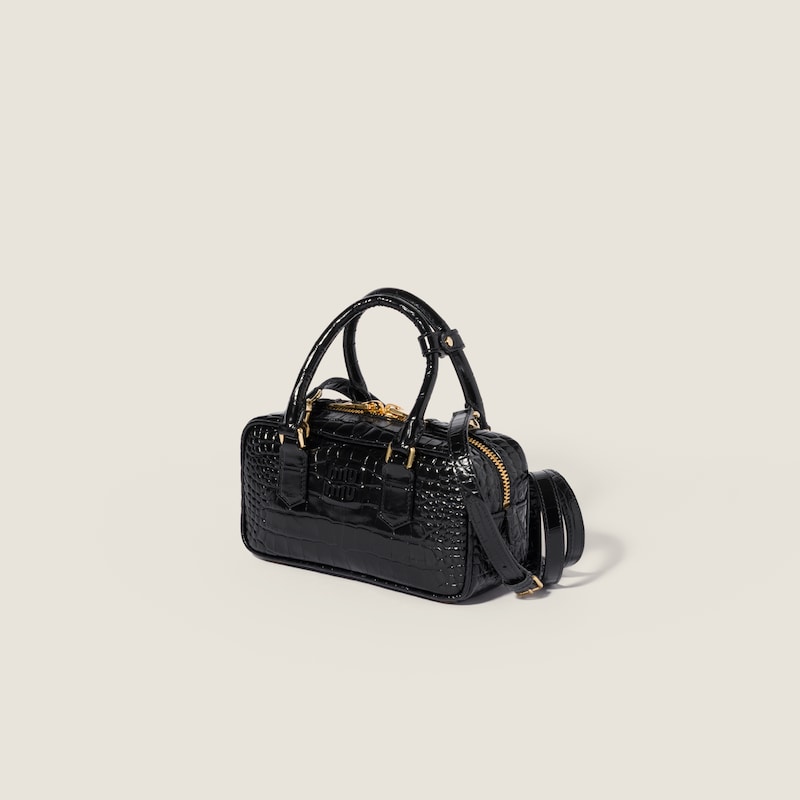 Borsa Arcadie in pelle goffrata motivo coccodrillo