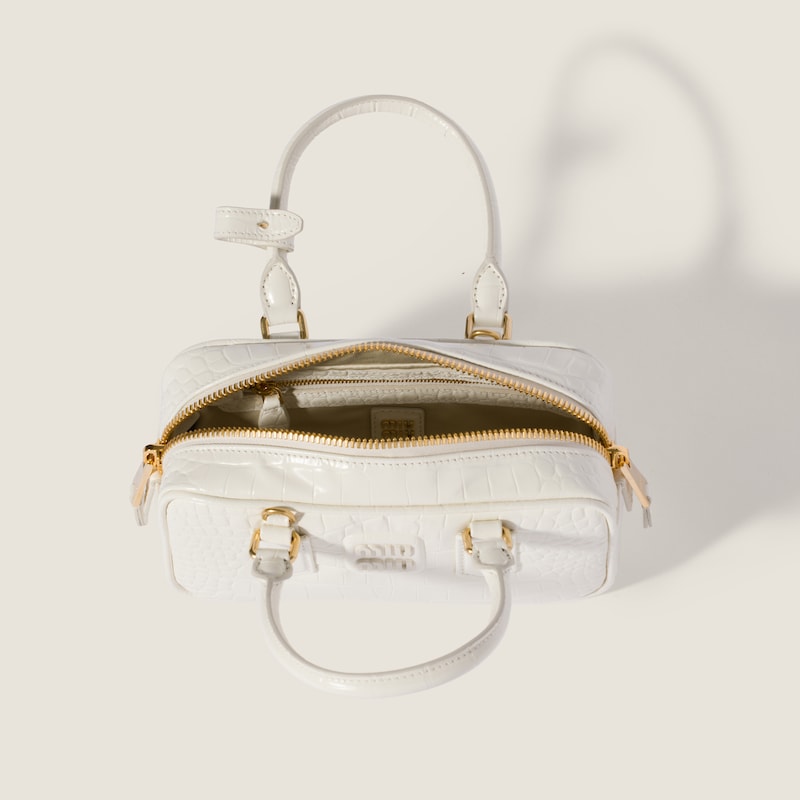 Borsa Arcadie in pelle goffrata motivo coccodrillo