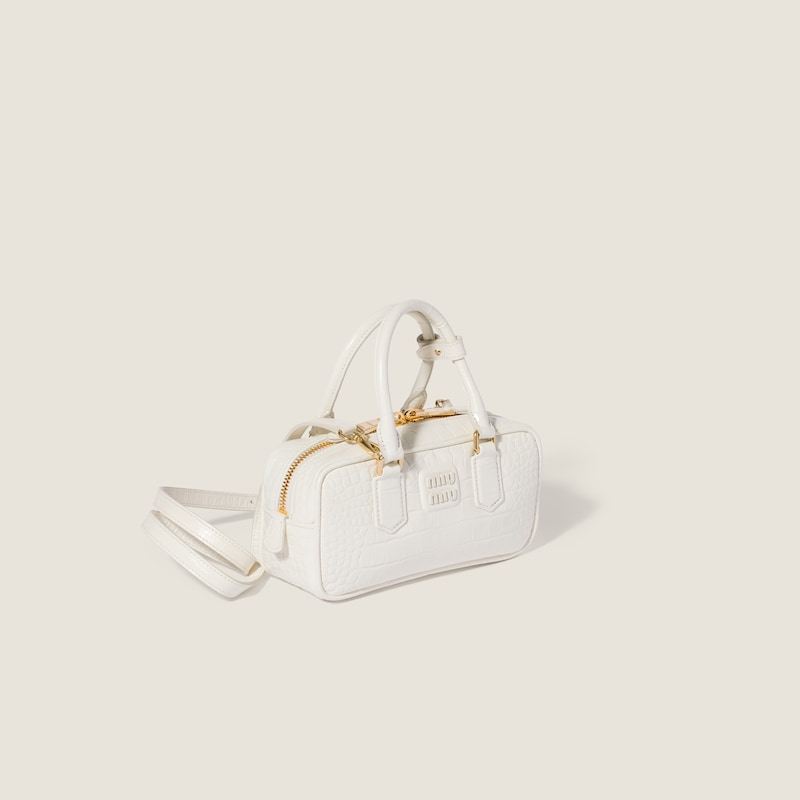 Borsa Arcadie in pelle goffrata motivo coccodrillo