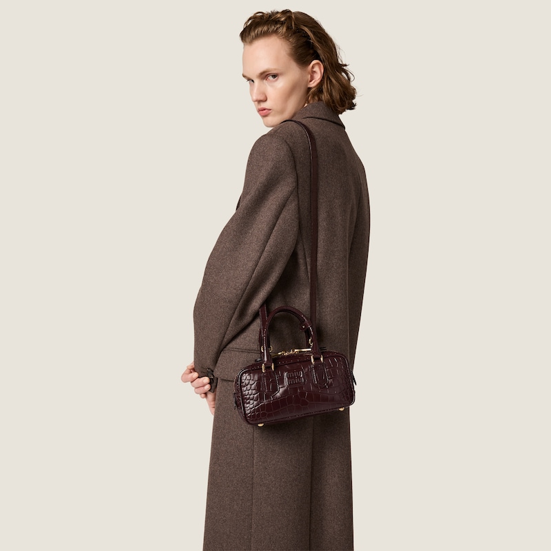 Arcadie crocodile embossed calfskin bag