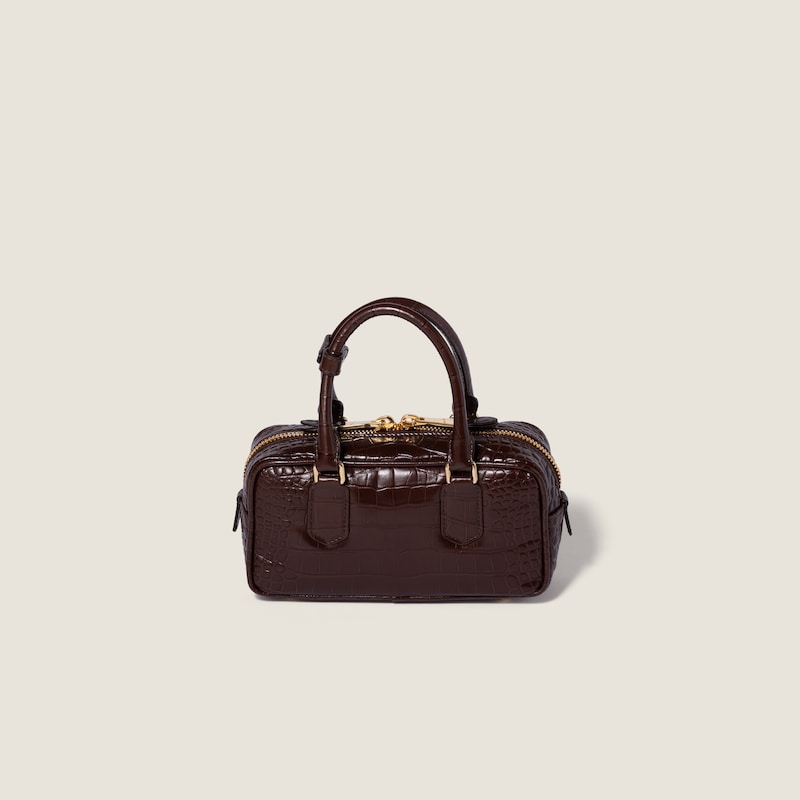 Borsa Arcadie in pelle goffrata motivo coccodrillo