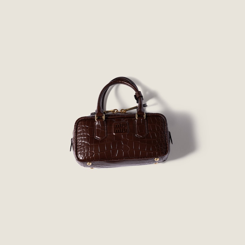Borsa Arcadie in pelle goffrata motivo coccodrillo