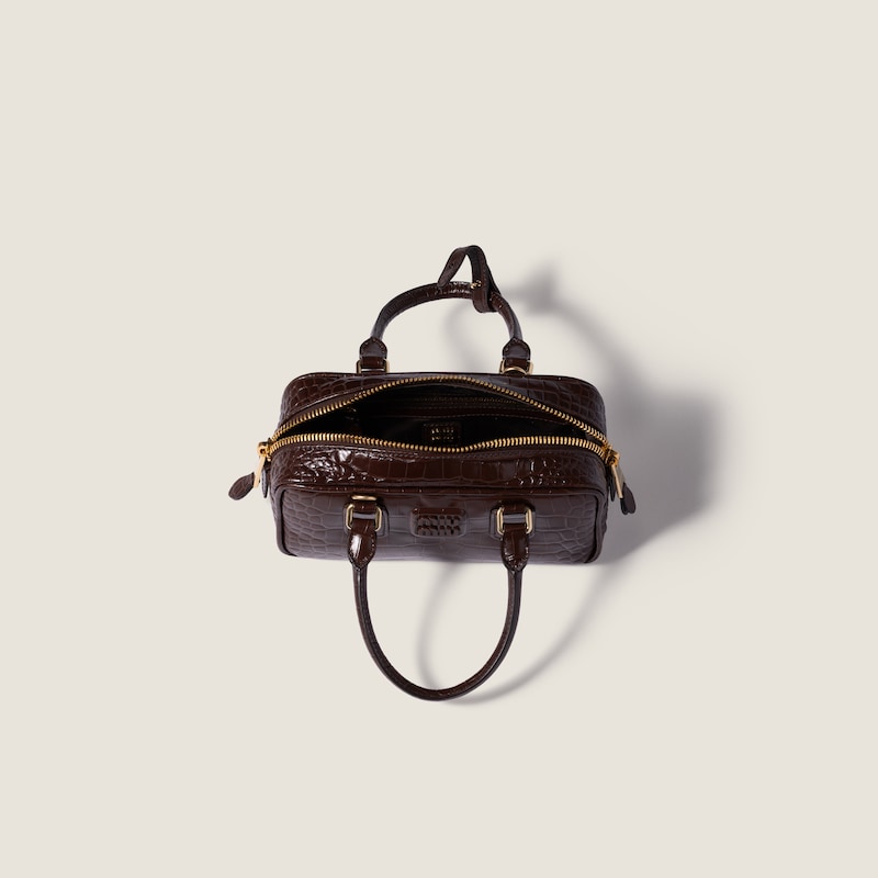 Borsa Arcadie in pelle goffrata motivo coccodrillo