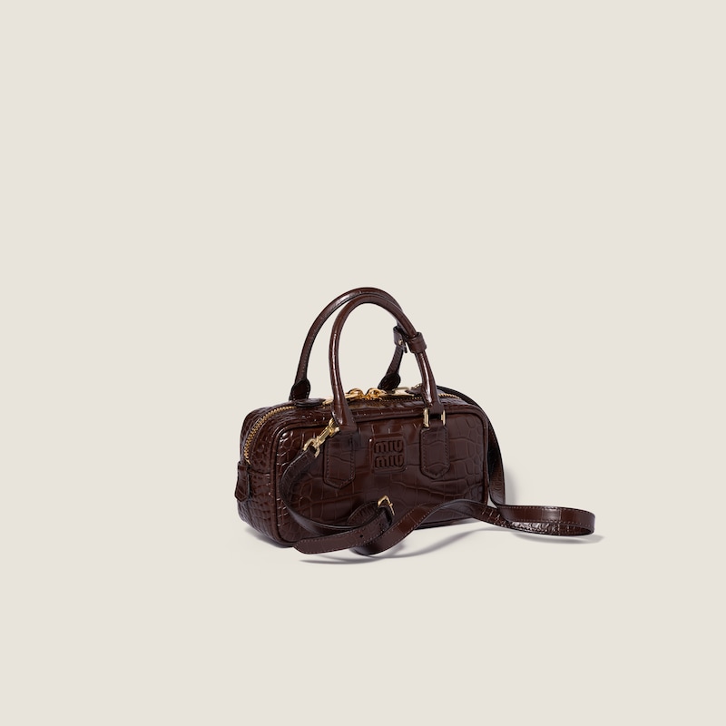 Borsa Arcadie in pelle goffrata motivo coccodrillo