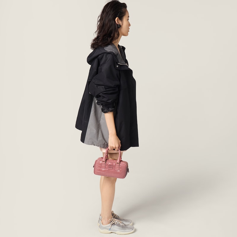 Arcadie crocodile embossed calfskin bag