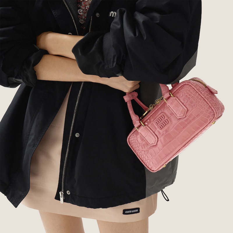 Arcadie crocodile embossed calfskin bag