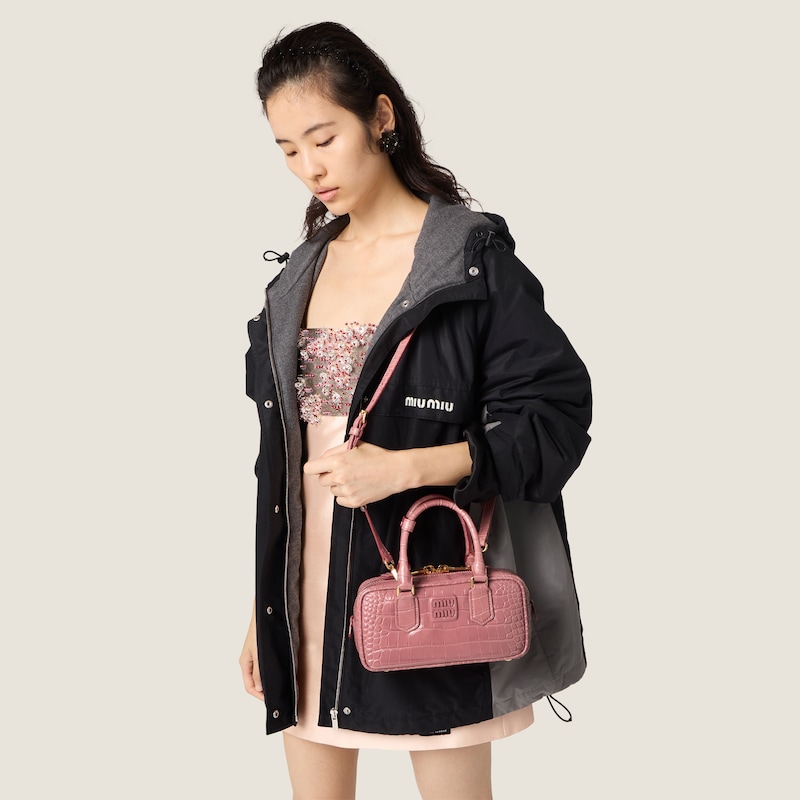 Arcadie crocodile embossed calfskin bag