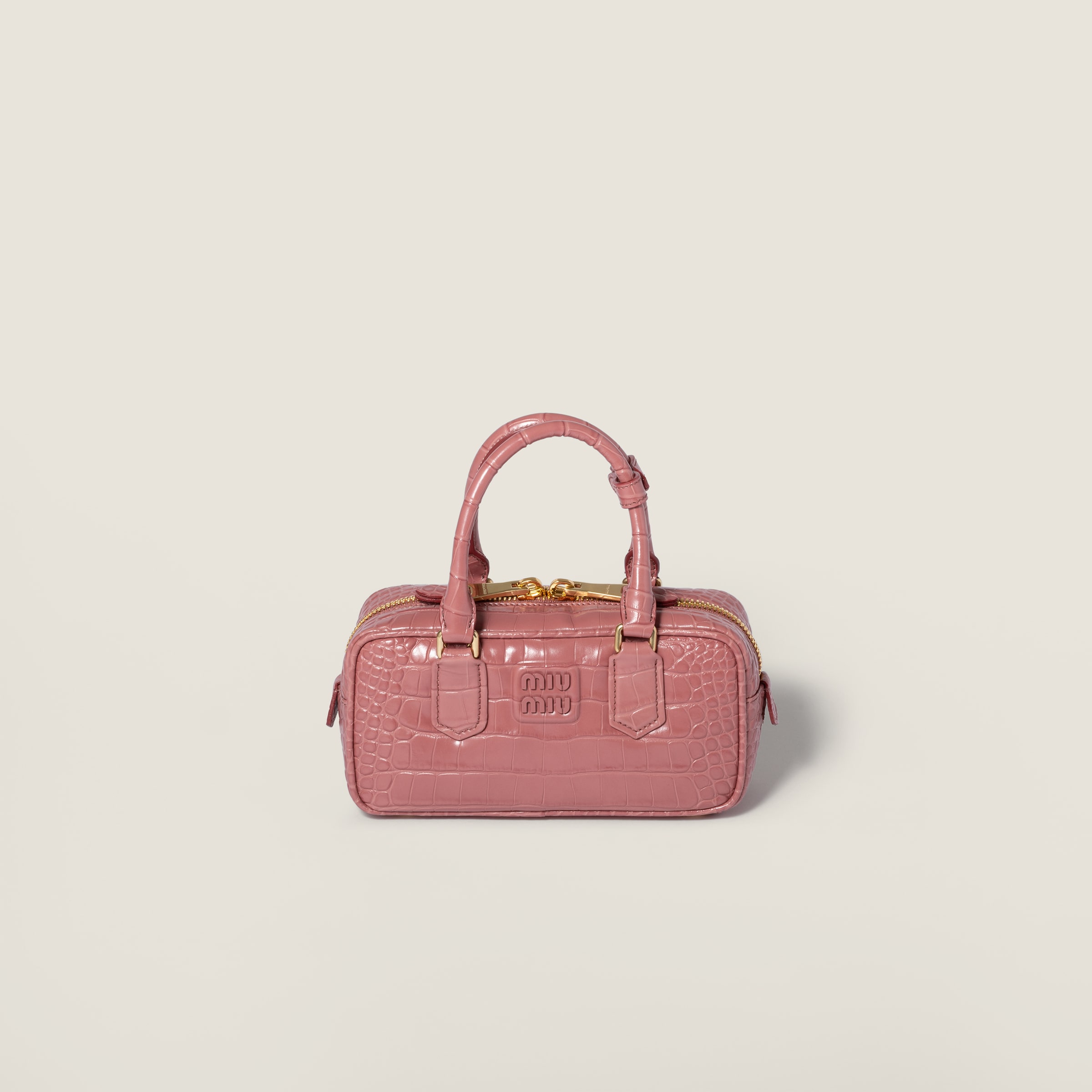 Arcadie crocodile embossed calfskin bag by Miu Miu