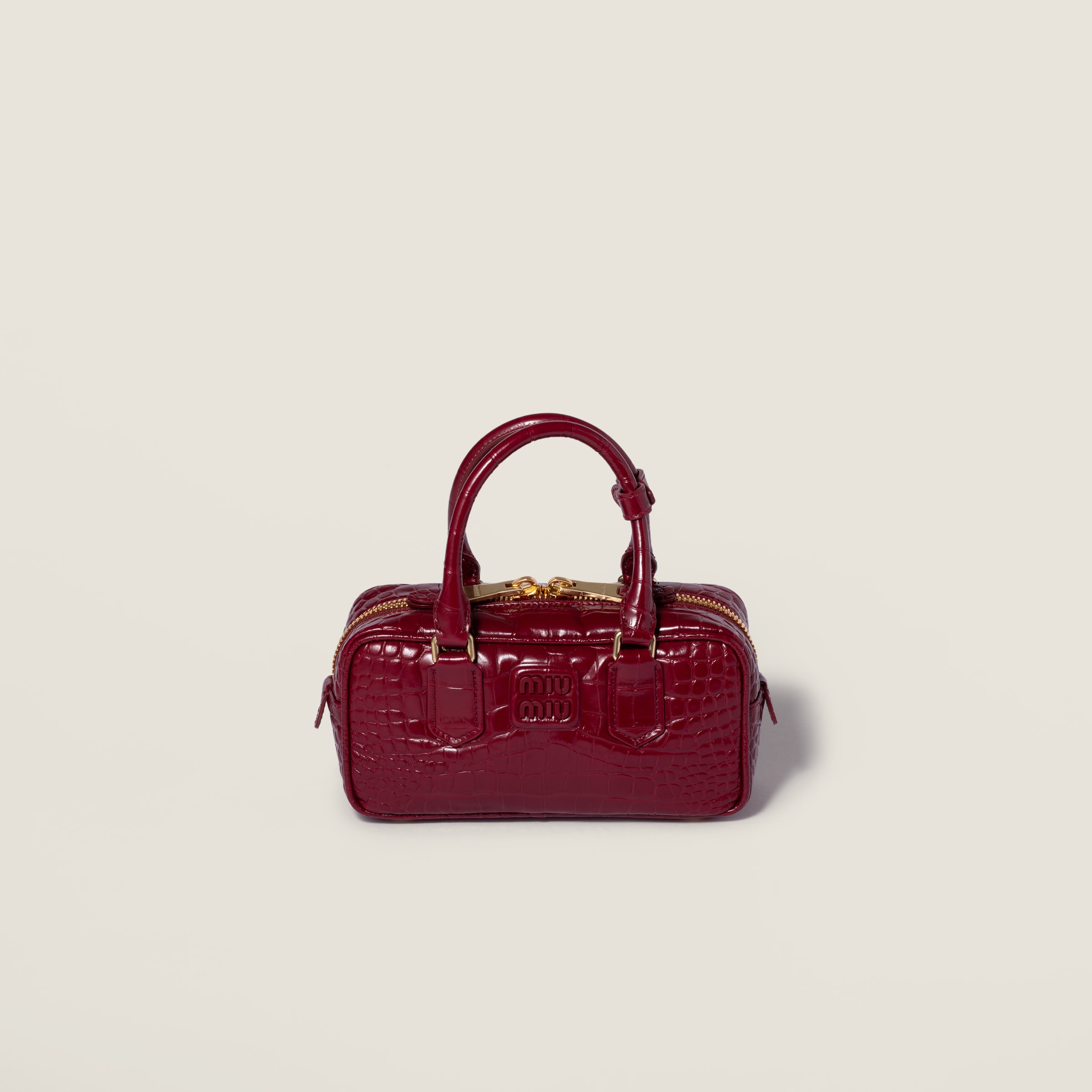 Arcadie crocodile embossed calfskin bag by Miu Miu