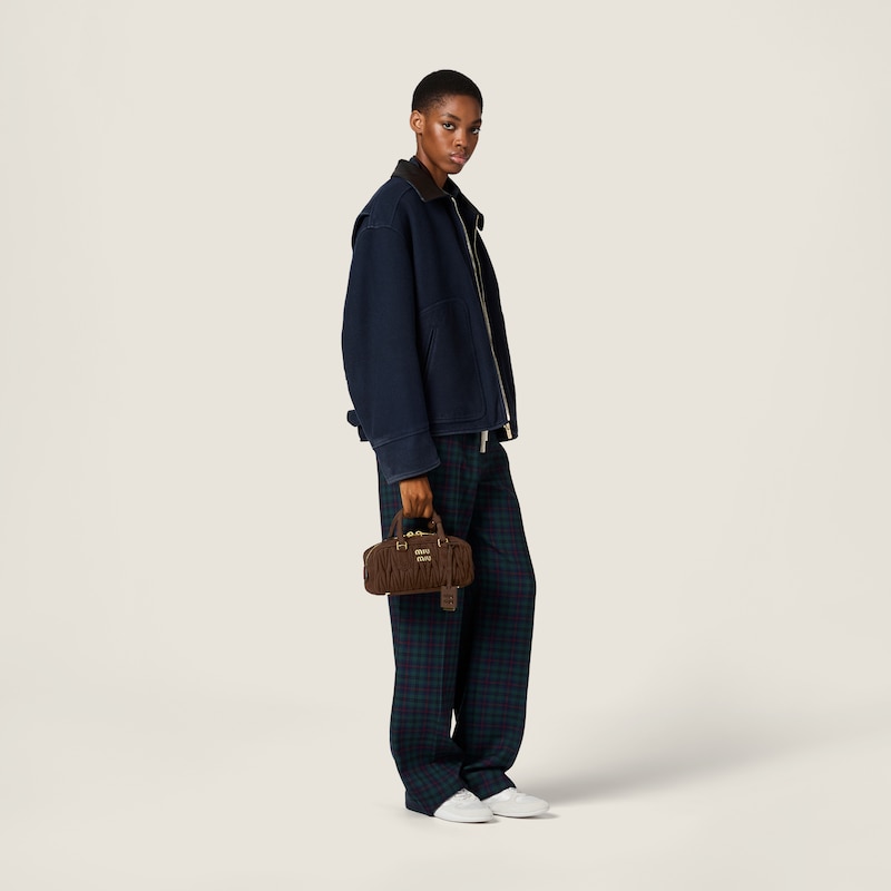 Arcadie matelassé suede bag