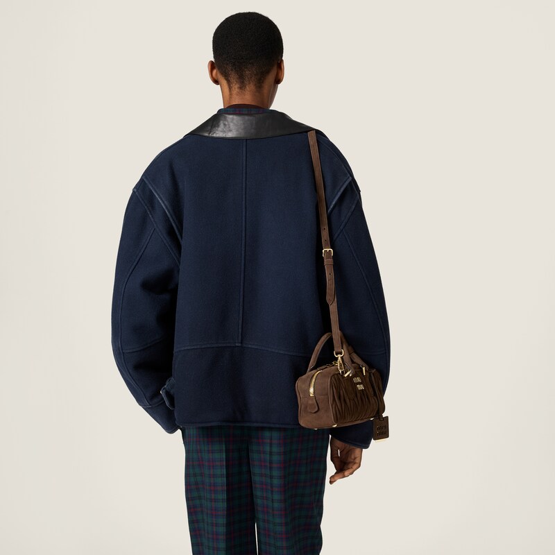 Arcadie matelassé suede bag