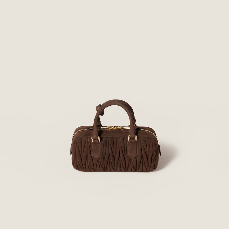 Arcadie matelassé suede bag