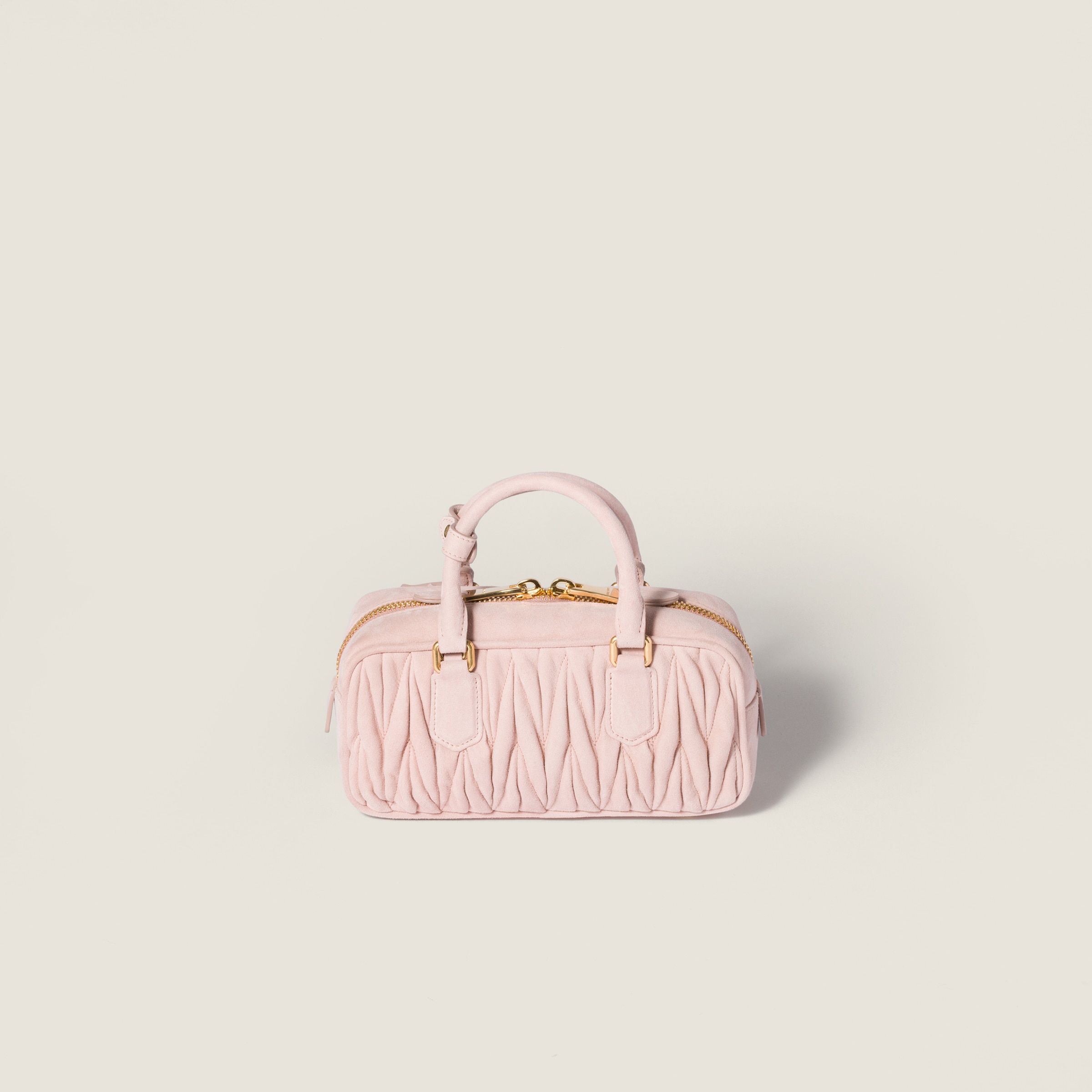 Miu Miu Arcadie Matelassé Suede Bag In Orange