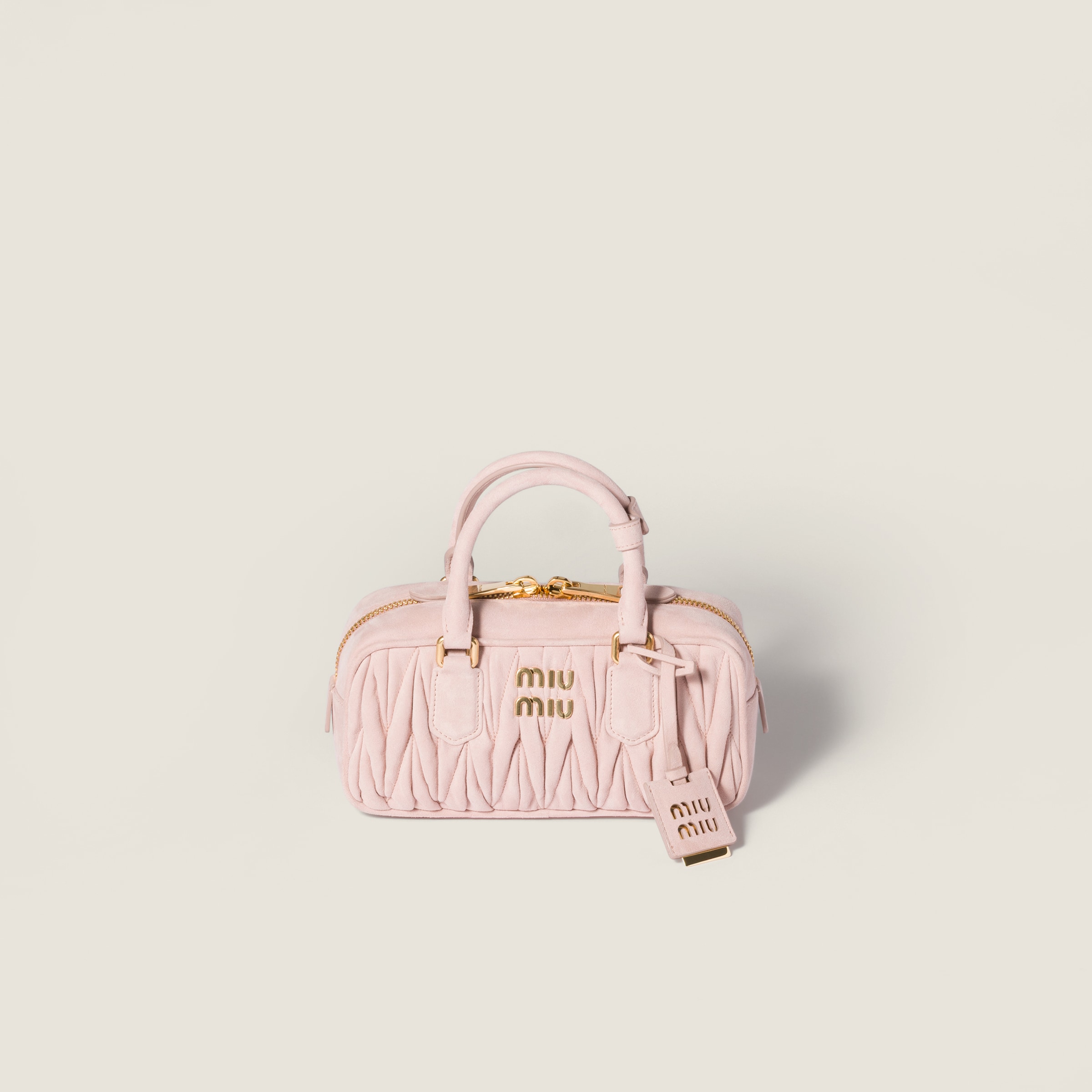 Miu Miu Arcadie Matelassé Suede Bag In Orange