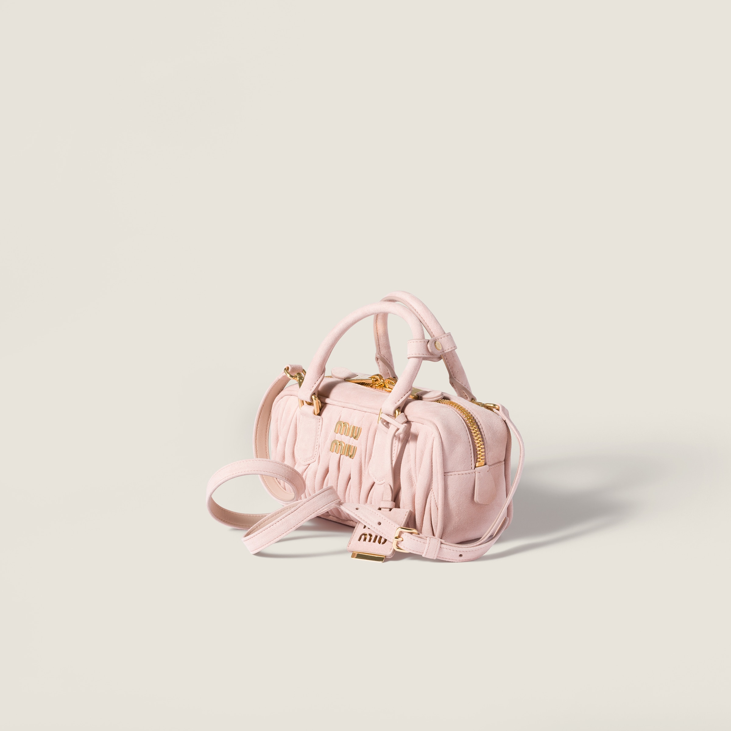 Miu Miu Arcadie Matelassé Suede Bag In Orange